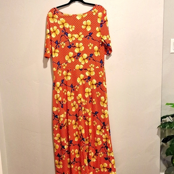 LuLaRoe 3x but fits 2x Better Maxi Dress Red Blue Floral - Picture 2 of 4